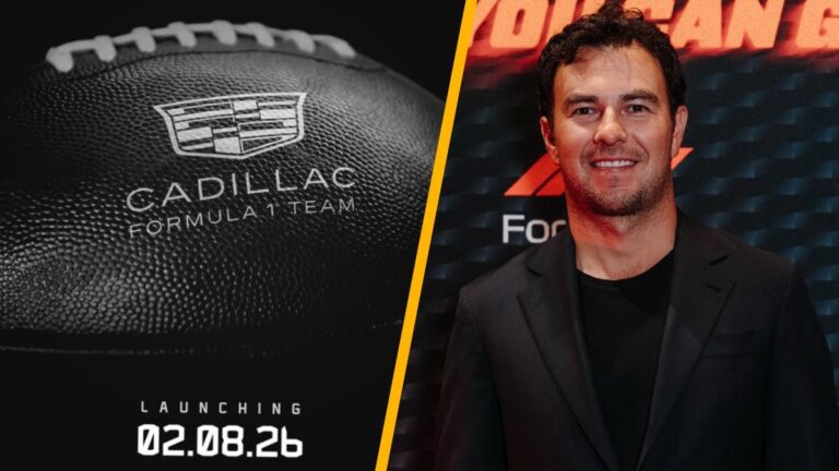 Checo Pérez and Cadillac Unveil Their First Formula 1 Car During Super Bowl