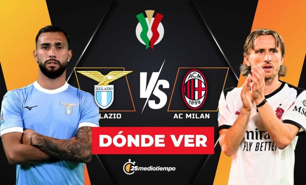 Sigue EN VIVO Lazio vs AC Milan: Octavos de Final Coppa Italia 2025 HOY
