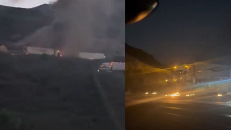 Accidente Monterrey-Saltillo: Tráiler Incendiado Causa Cierre de Autopista