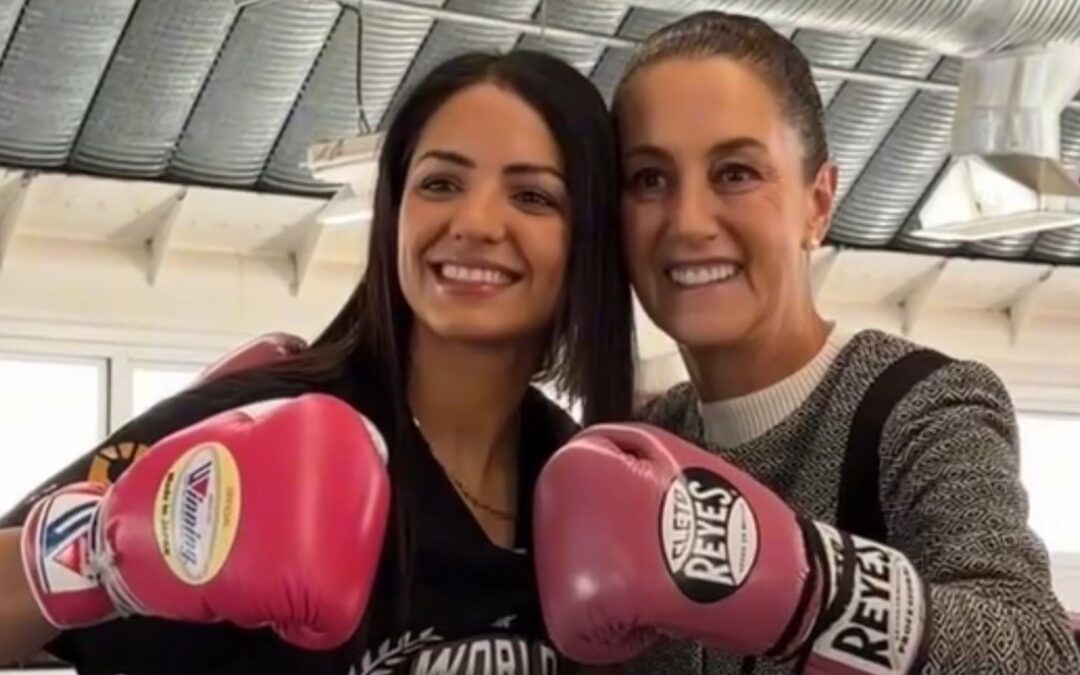 Claudia Sheinbaum Entrena con la Campeona Mundial de Boxeo ‘La Bonita’ Fernández en Stockton