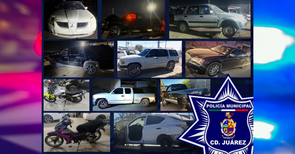 Recuperación de Vehículos Robados: Policía de Ciudad Juárez Asegura 11 Autos en Operativo Especial