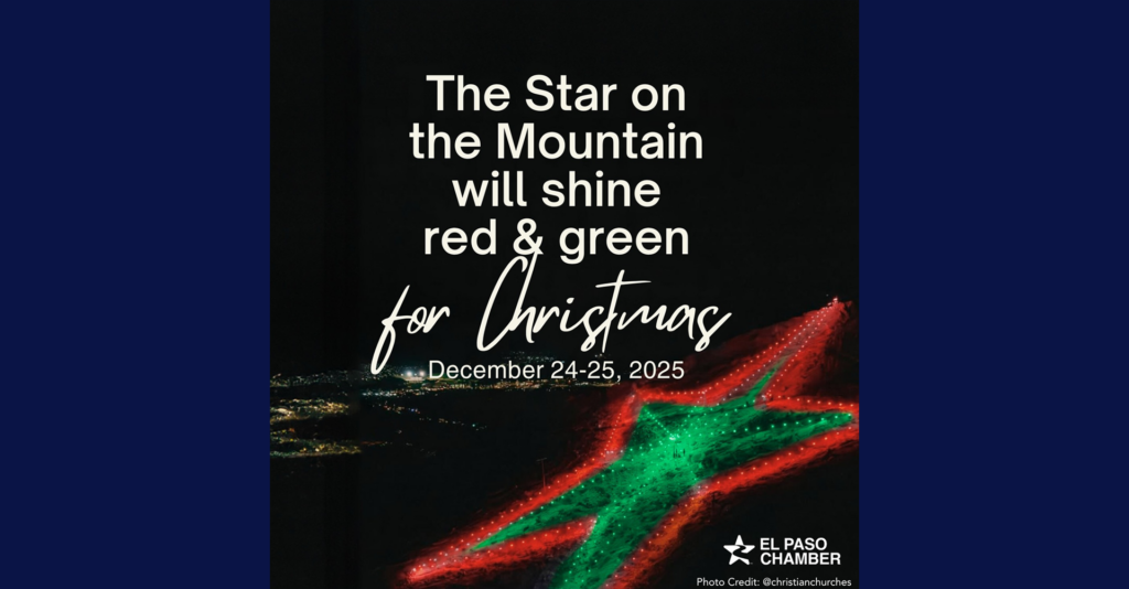 La Estrella de El Paso Iluminará la Navidad con Brillantes Colores Rojo y Verde