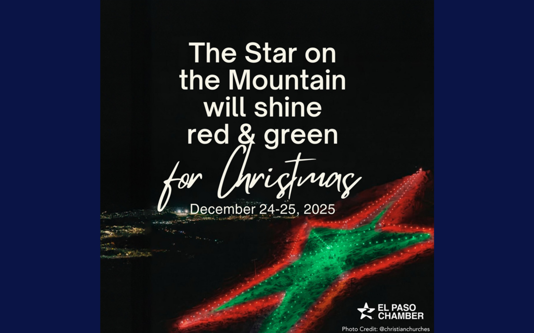 La Estrella de El Paso Iluminará la Navidad con Brillantes Colores Rojo y Verde