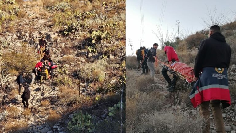 Accidente en el Cerro de las Noas: Senderista se fractura el tobillo y requiere camilla