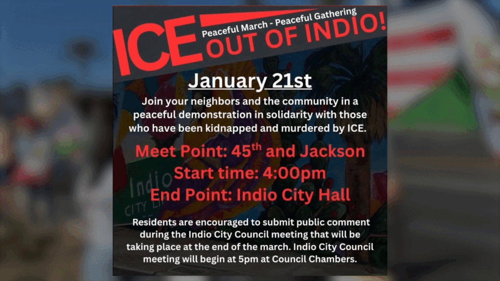 Protesta contra ICE en Indio: Grupos comunitarios se movilizan este miƩrcoles