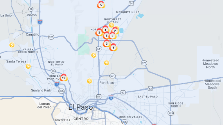 Al menos 18 mil personas son afectadas con interrumpciones del servicio eléctrico en El Paso